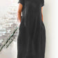 Bequemes Kleid Mit Kurzen Ärmeln Für Damen | Midi