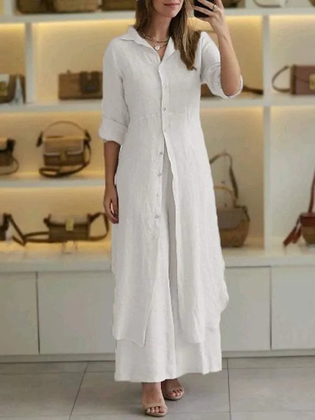 Zweiteiliges Damen Sommer Set aus Leinen – Amaya
