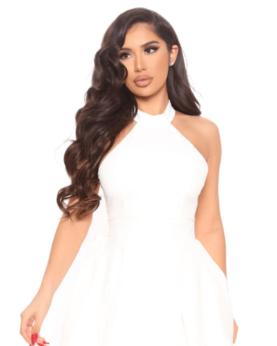 Stilvolles Damen Sommerkleid mit Halterkragen – Malia