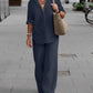 Beth - Bequemes Sommer Leinen-Set