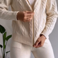 WW | teilige gestrickte Lounge-Set - trendiger Hoodie und Jogginganzug für Damen