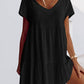 Kurzärmliges Sommerkleid Mit V Ausschnitt Für Damen | Mini