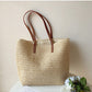 Geflochtene Korbtasche mit Lederhenkeln – SummerBreeze Tote