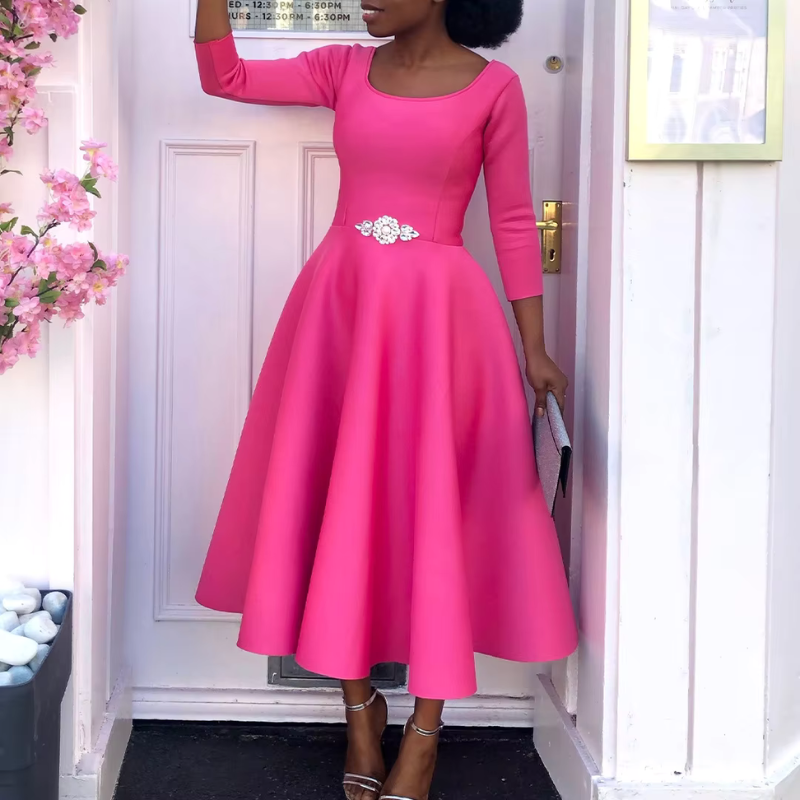 Elegantes Damen Hochzeitsgastkleid | Midi