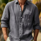 Owen – lässiges langarmshirt in volltonfarbe