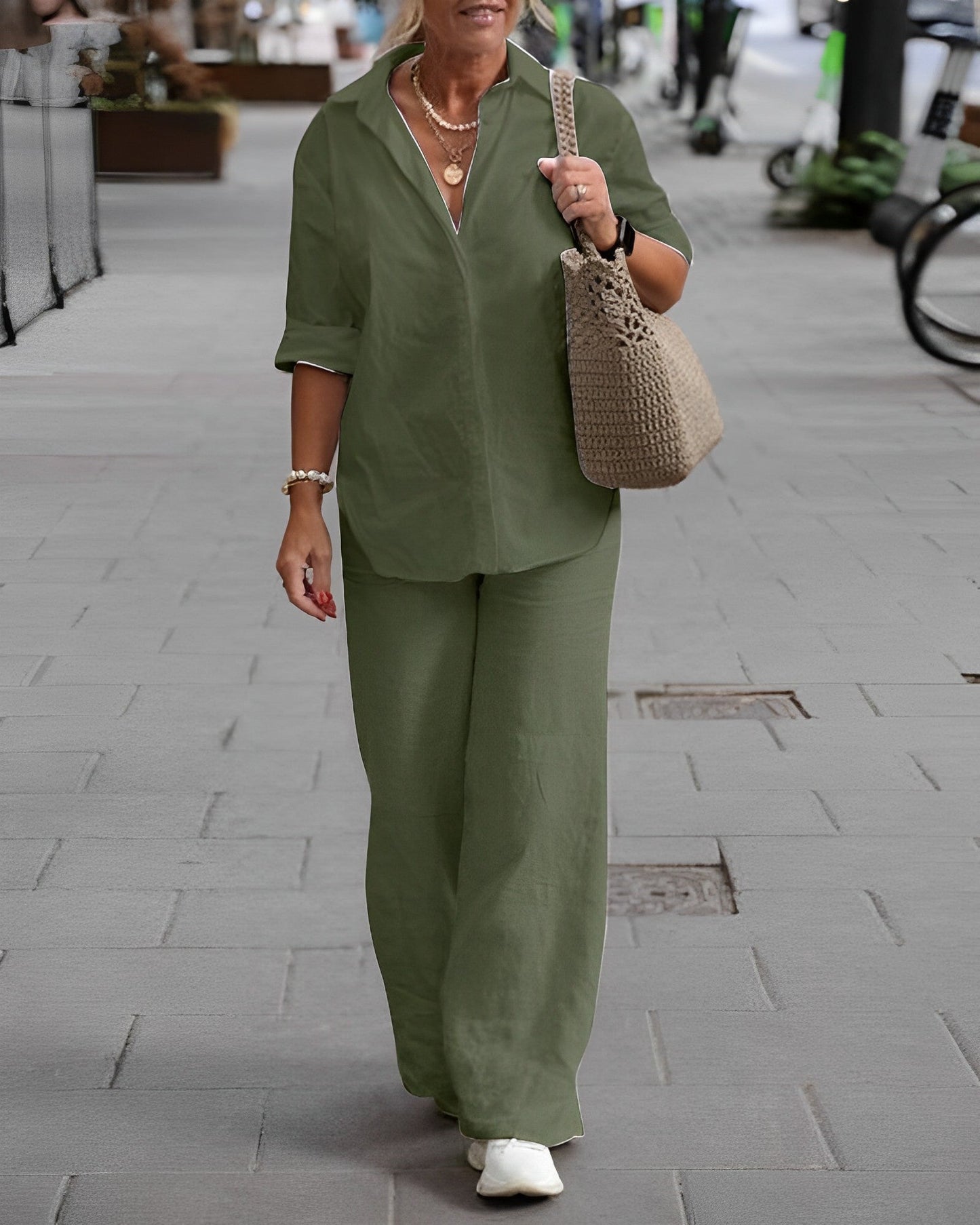 Beth - Bequemes Sommer Leinen-Set