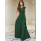 Damen Plissee-Kleid mit Rund Ausschnitt | Maxi