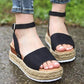 Damen Plateau-Espadrille Sandalen mit Keilabsatz & Riemchen – Livia