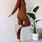 WW | teilige gestrickte Lounge-Set - trendiger Hoodie und Jogginganzug für Damen