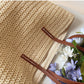 Geflochtene Korbtasche mit Lederhenkeln – SummerBreeze Tote