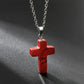 Halskette mit Kreuz aus natürlichen Edelsteinen – Seraphina