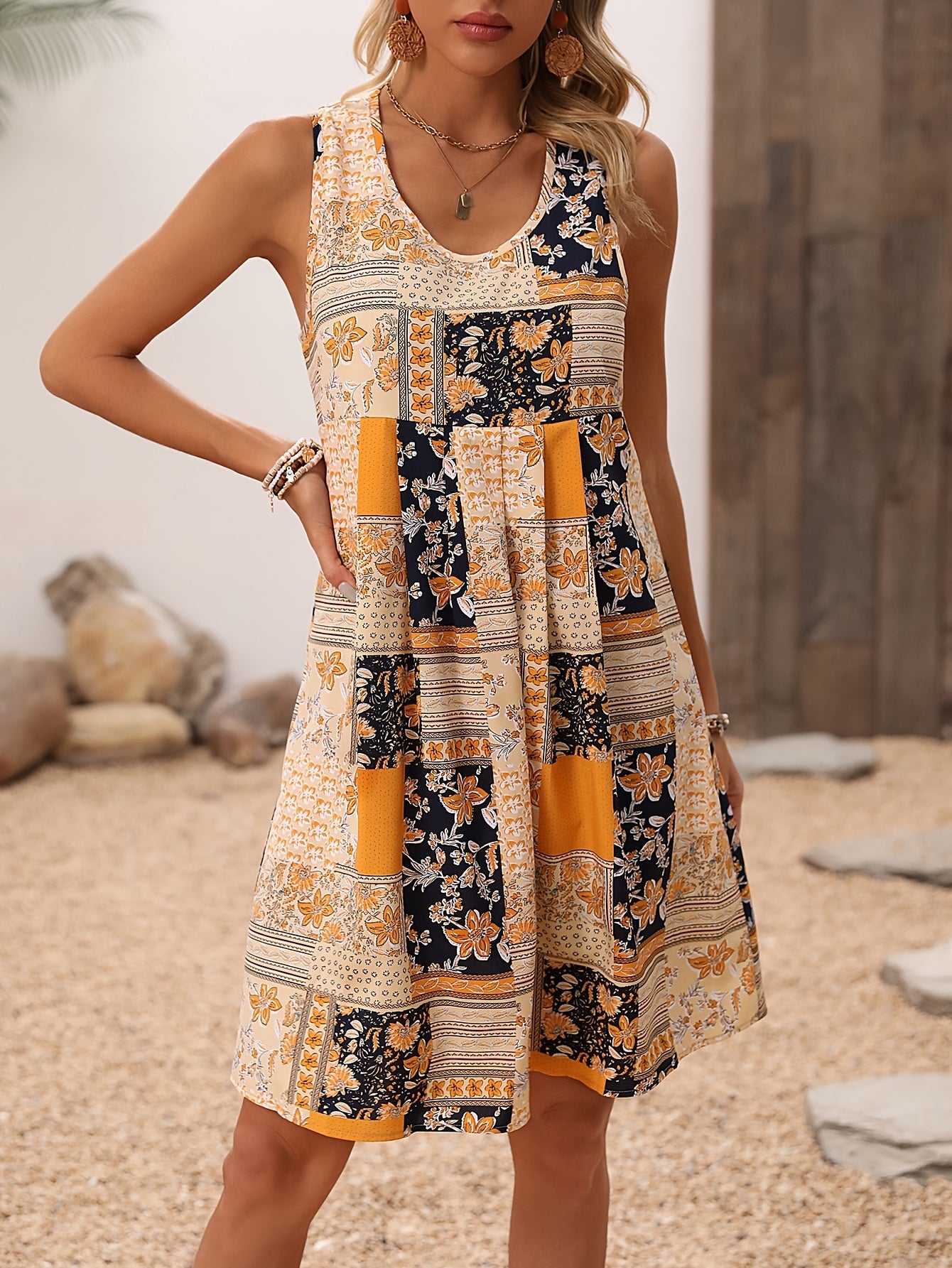 Petra | Ärmelloses Damen Print-Kleid
