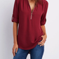 Maica | Damen Bluse Mit Reissverschluss