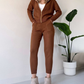 WW | teilige gestrickte Lounge-Set - trendiger Hoodie und Jogginganzug für Damen