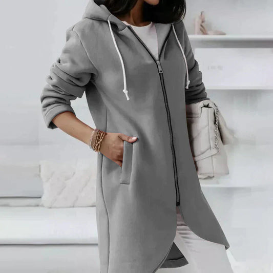 WW - Langer Hoodie Mit Reißverschluss