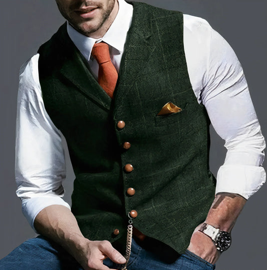 Elegante leicht karierte weste - Alexander