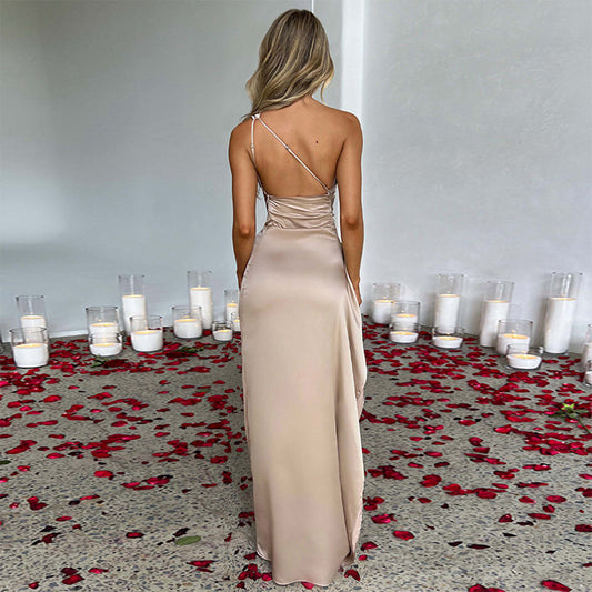 Asymmetrisches One Shoulder Cocktailkleid Für Damen | Maxi