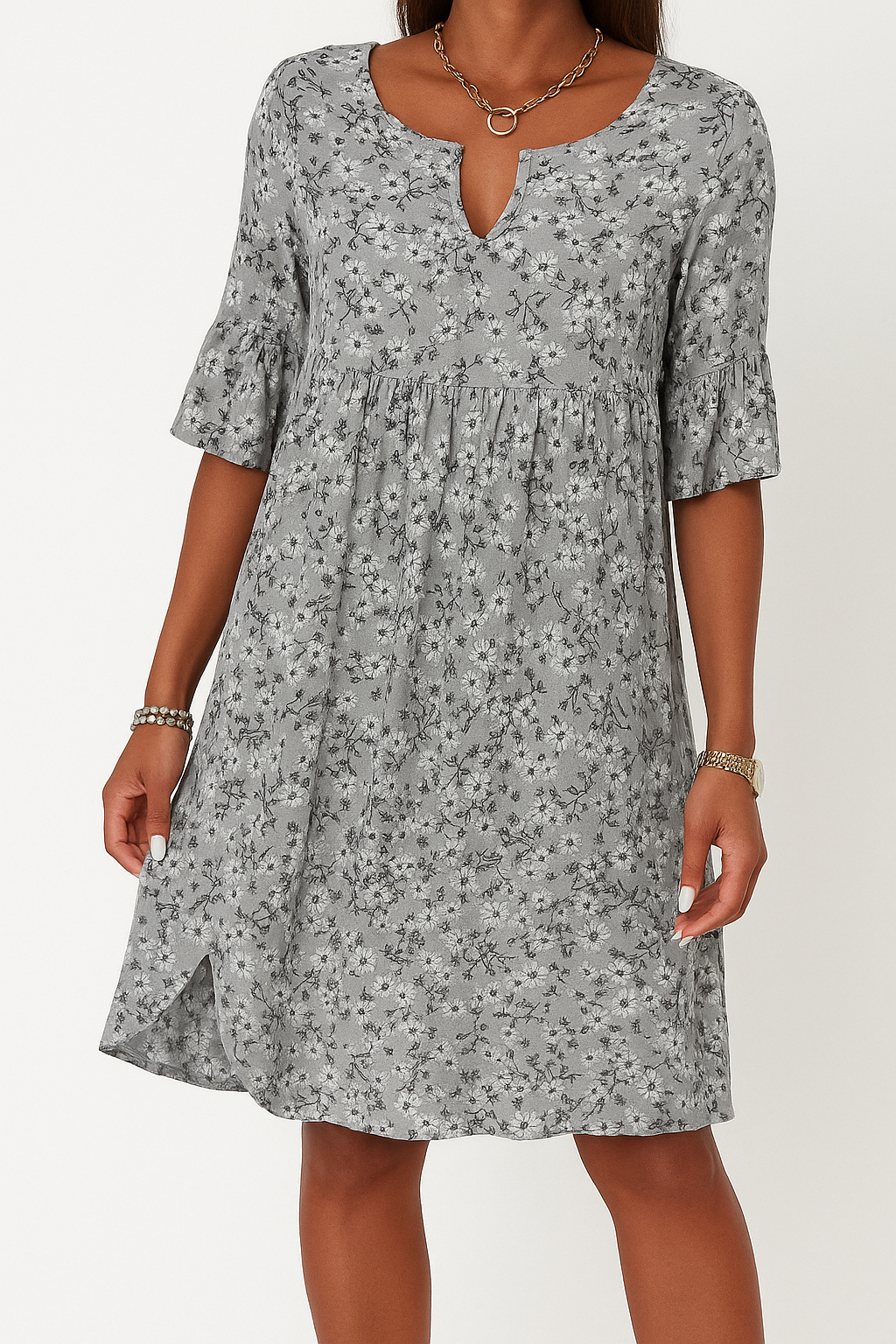 Damen-Minikleid mit Blumenmuster für den Sommer