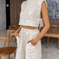 Zweiteiliges Sommer-Set mit Crop-Top und Hose – Valeria