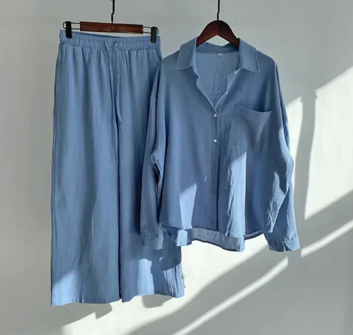 Luftiges zweiteiliges Sommer-Set aus Leinen – Geneve