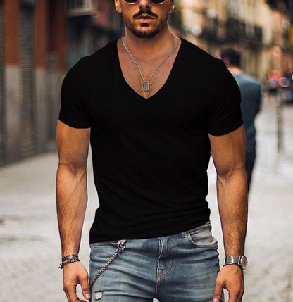 Gratianus – zeitloses soft-fit-t-shirt mit v-ausschnitt für herren