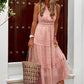 Damen Boho Maxikleid mit Spitze : Luftiges ärmelloses Sommerkleid mit Stickereidetails für Strand & Freizeit