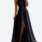 Damen Elegantes Rückenfreies Maxikleid – Fließendes Abendkleid mit Schnürdetails