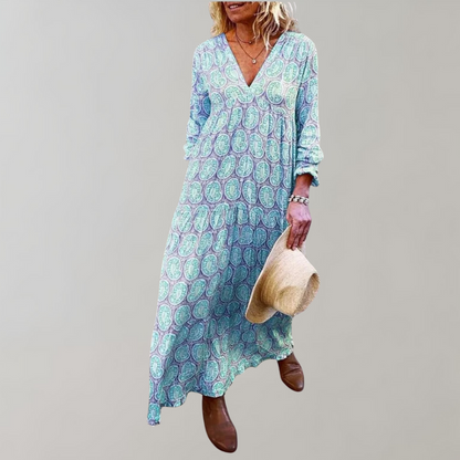 Bequemes Kleid Mit V Ausschnitt Für Damen | Maxi