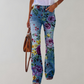 Hose Mit Weitem Bein Und Hoher Taille Für Damen | Bedruckt