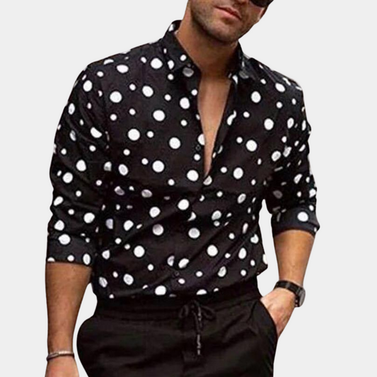 Stilvolles und trendiges Herrenhemd - Frühlingskollektion 2025 mit Polka-Dots