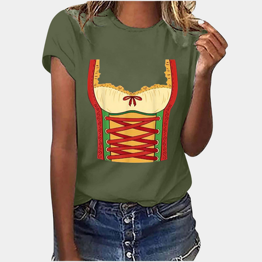 Damen T-Shirt mit Oktoberfest-Bedrucken | Kurzarm
