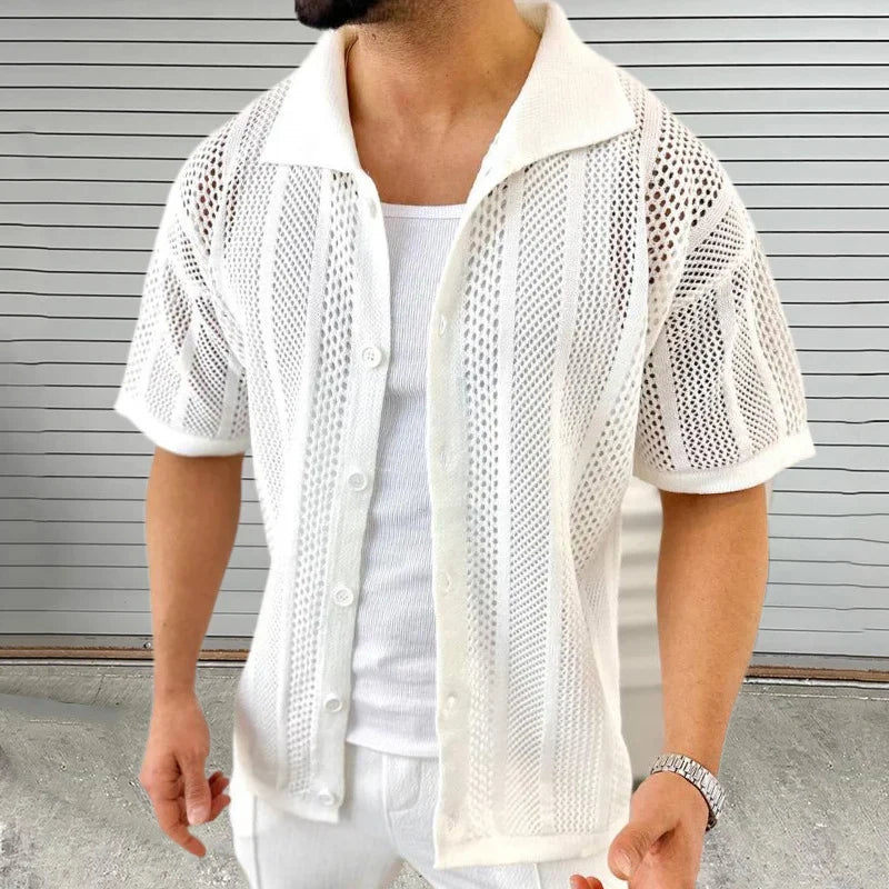 Strickshirt mit klassischem Kragen – Enzo