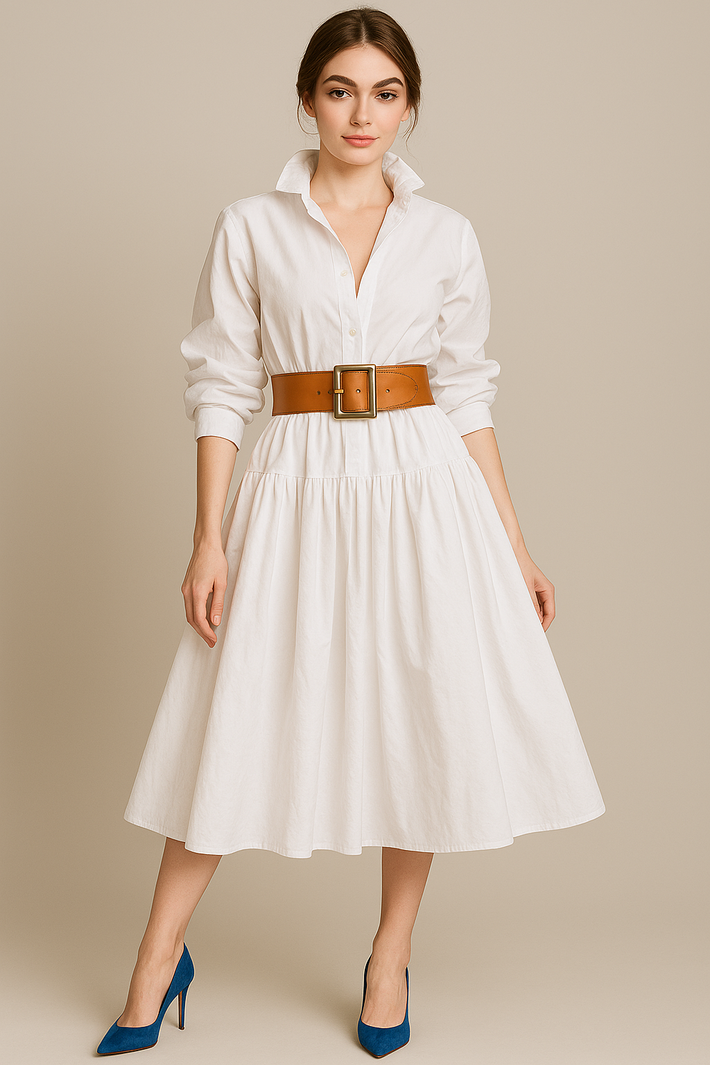 Grace - Ausgestelltes Hemdblusenkleid mit Gürtel