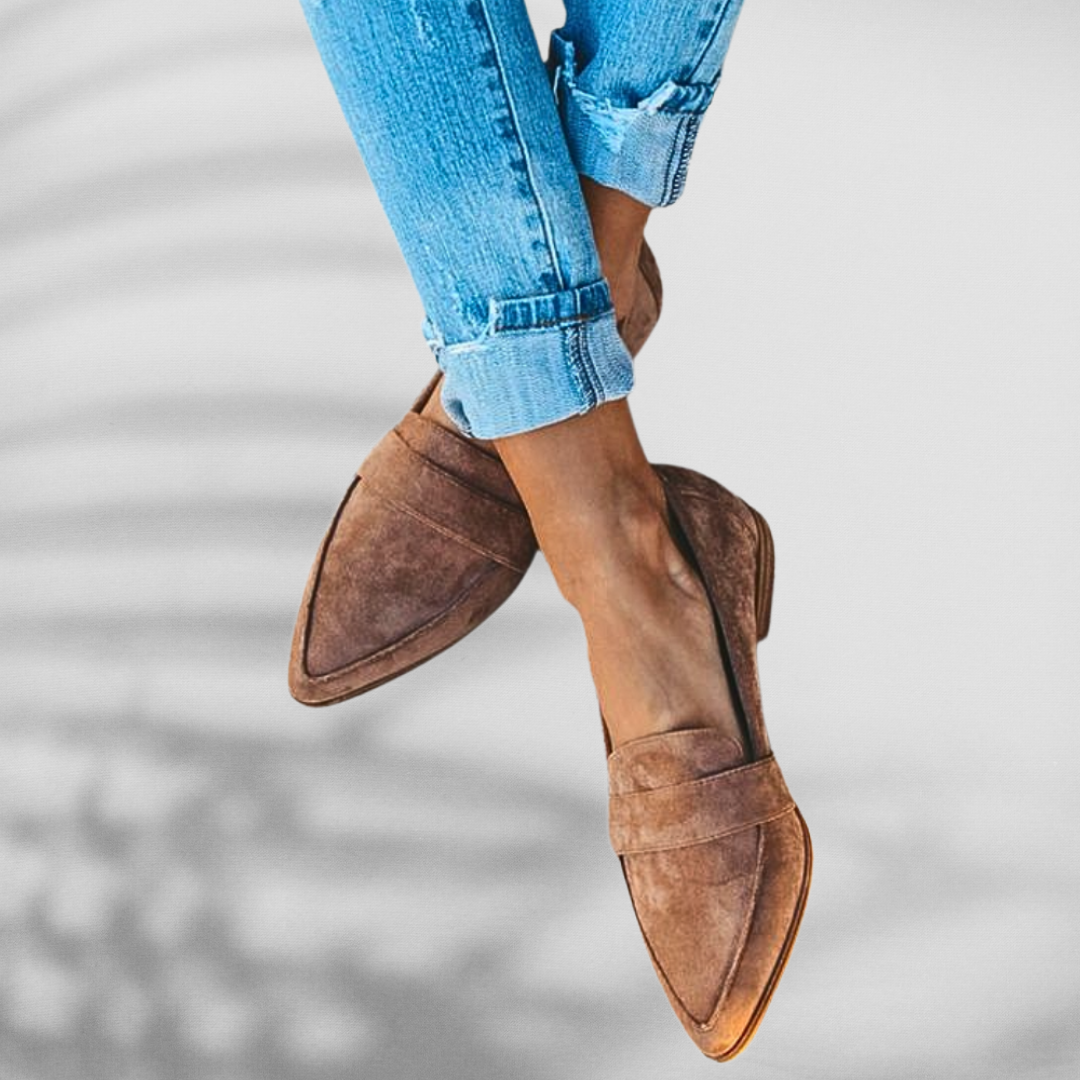 Spitze Wildleder Damen Loafer