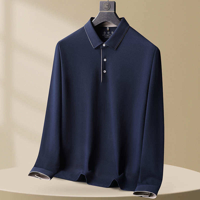 Baumwolle Langarm Herren Poloshirt