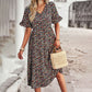 Boho Sommerkleid mit Blumenprint und V-Ausschnitt – Leichtes Midikleid mit kurzen Ärmeln für Damen