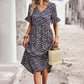 Boho Sommerkleid mit Blumenprint und V-Ausschnitt – Leichtes Midikleid mit kurzen Ärmeln für Damen