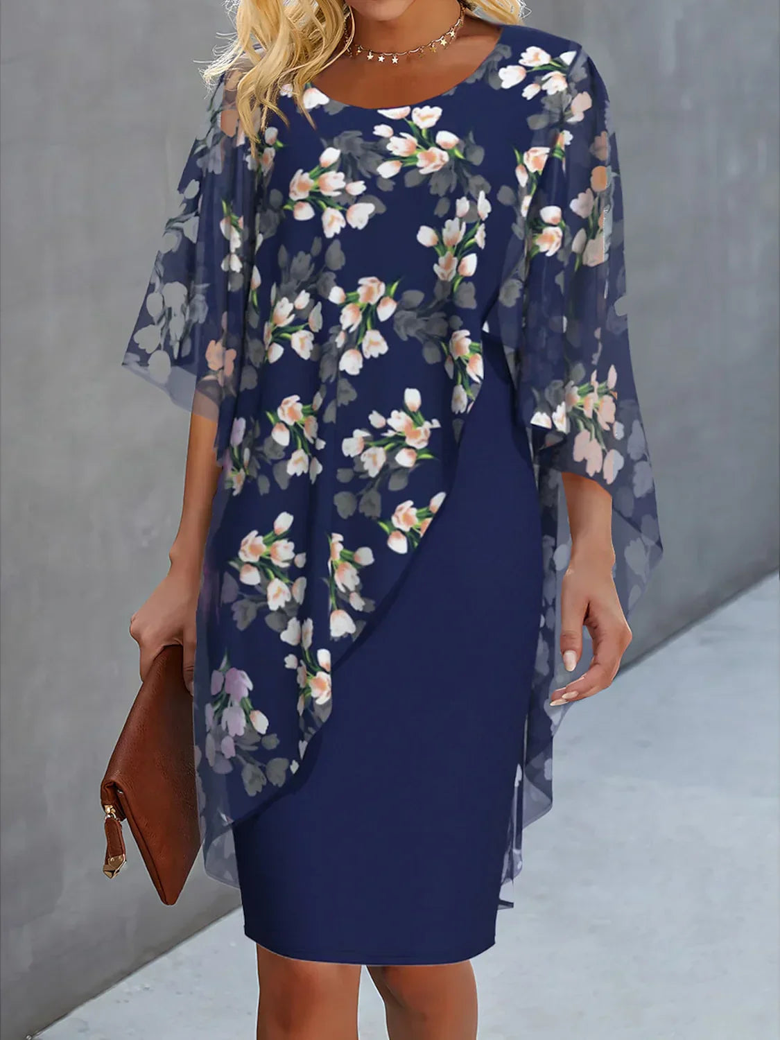 Lyanna - Florales Chiffon-Damenkleid