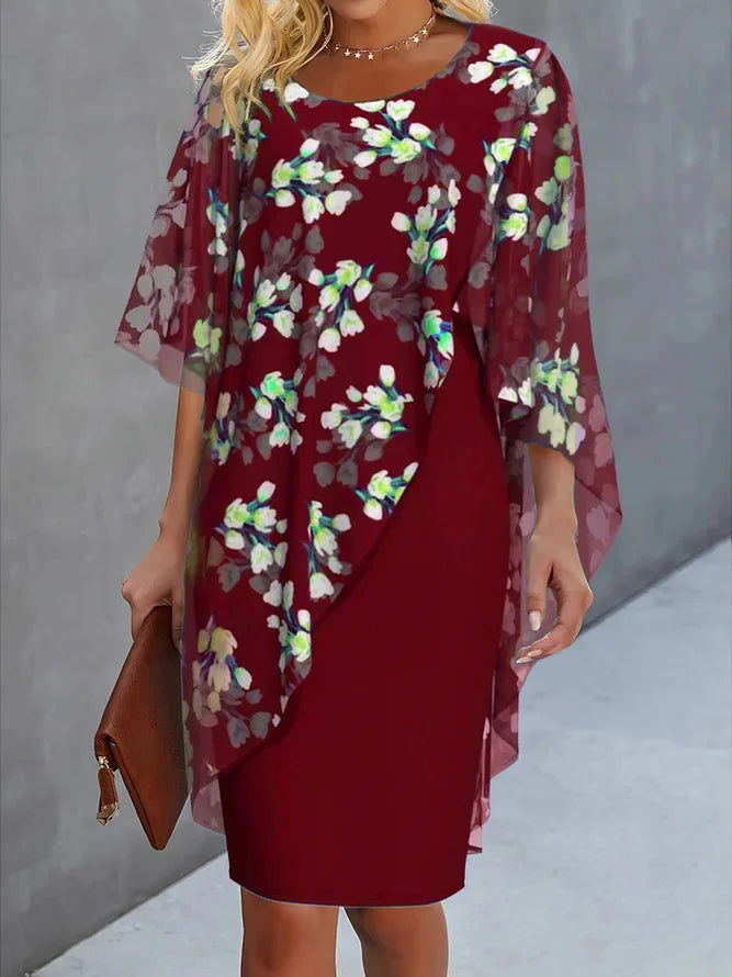 Lyanna - Florales Chiffon-Damenkleid