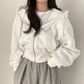 WW | Cropped Hoodie Übergroßer Kapuzenpullover mit Reißverschluss für Frauen