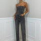 Glitzerndes Damen Hosenset mit High-Waist-Jeans – Liora