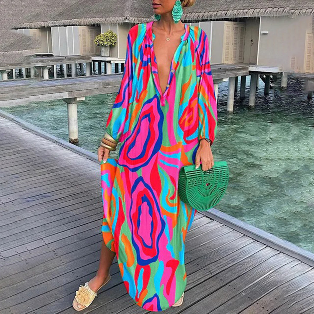 Boho Maxi-Kleid: Luftiges Sommerkleid im Bohemian-Chic Stil