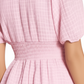 Damen V-Ausschnitt Midikleid mit Puffärmeln für den Sommer
