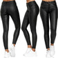 Leder-Stretchhose mit hohem Bund – Raffaela