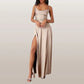 Elegantes Damen Kleid Mit Hohem Schlitz | Maxi