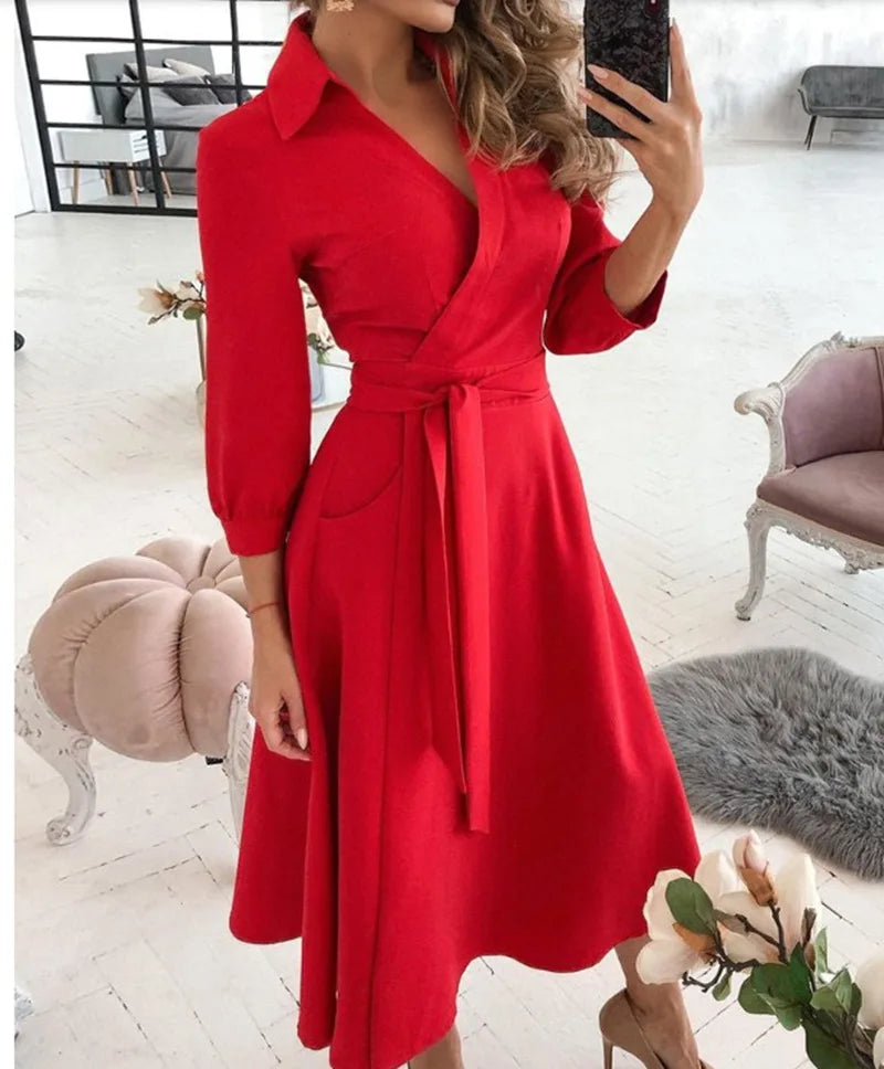 Wickelkleid Mit Gürtel Für Damen | Formell