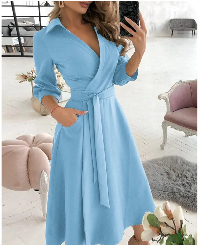 Wickelkleid Mit Gürtel Für Damen | Formell