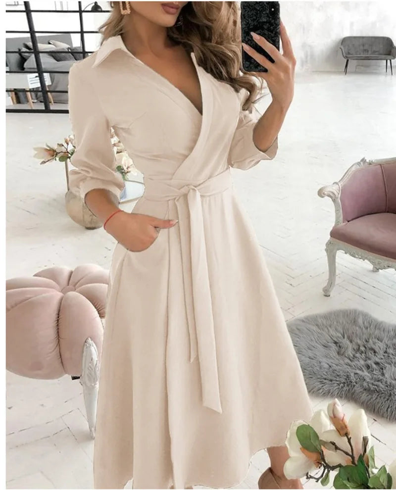 Wickelkleid Mit Gürtel Für Damen | Formell