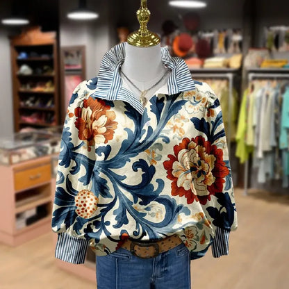 Vintage Blumen Damen Bluse
