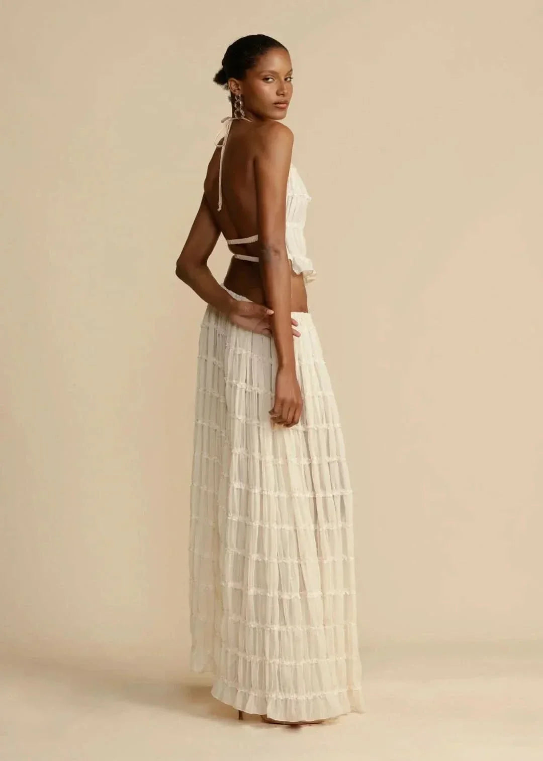 Zweiteiler Sommer-Outfit für Damen mit Boho-Rock und Schulterfreier Top – Alina